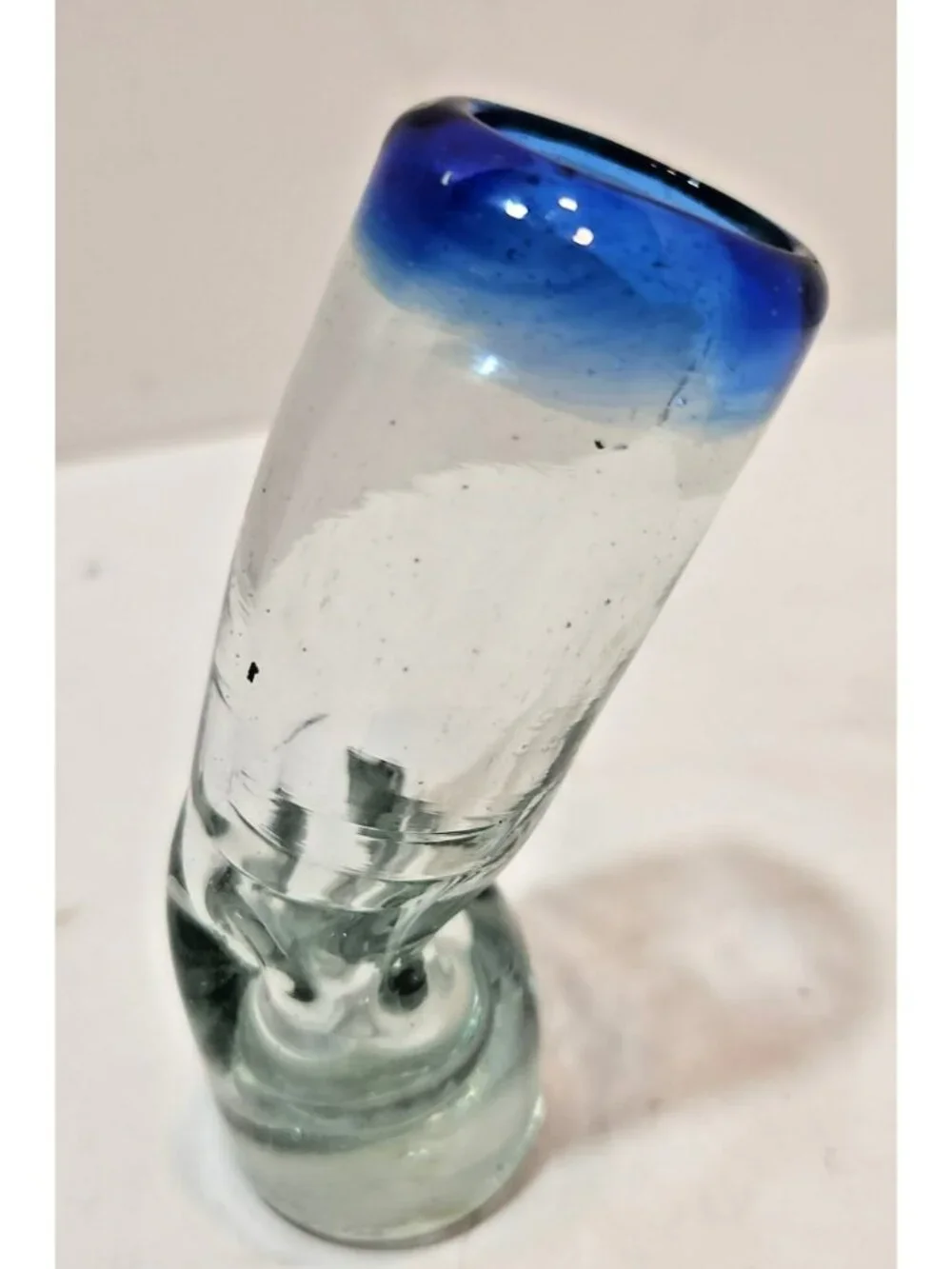 Mextequil Mexican Tequila Shot Glass Hand Blown Glass - Set of 5  2 oz- Bent